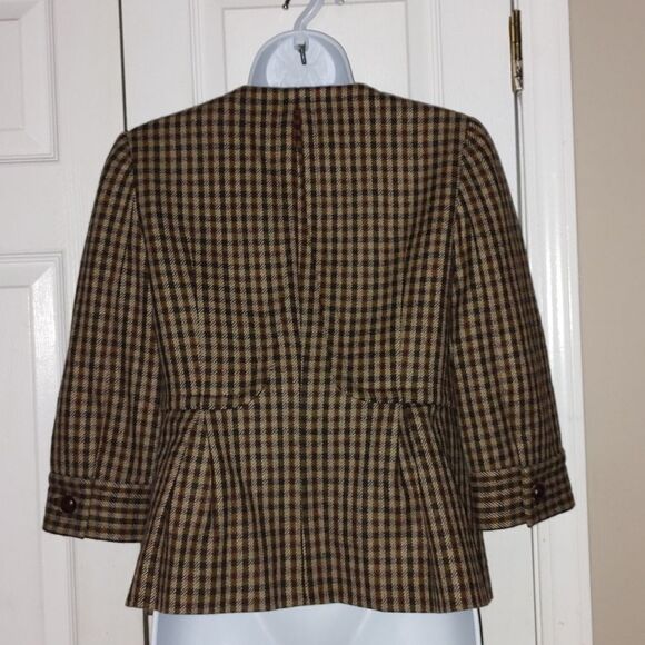 Talbots plaid collarless  100% Wool blazer  Sz 4P  NWOT - Picture 5 of 6